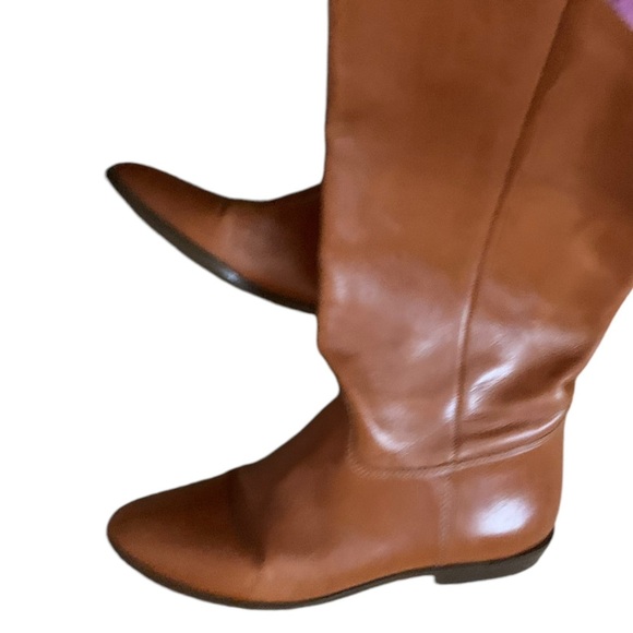 Brown genuine leather riding boots knee high made in Brazil 7.5 - Picture 5 of 5